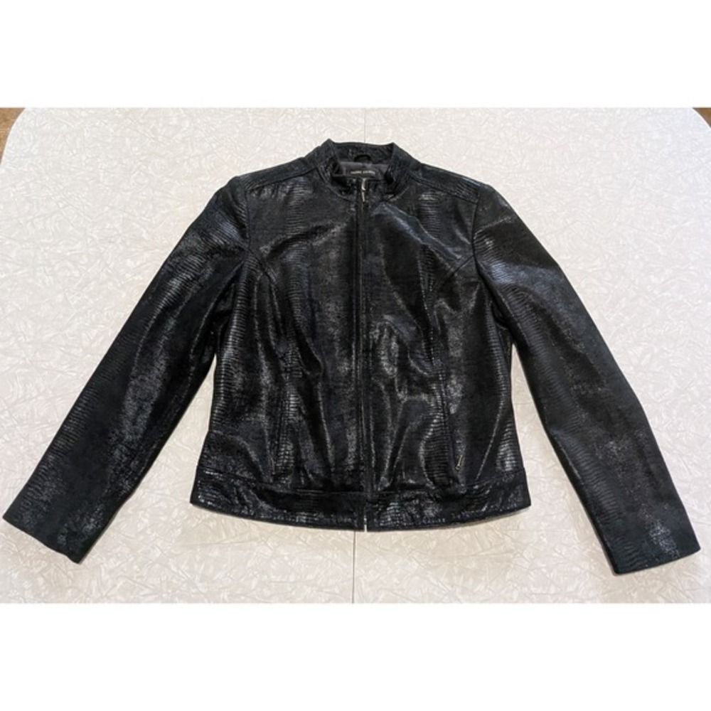 Valerie Stevens M Leather Jacket Snakeskin Y2K‎ 2010s Grunge Moto Goth Vamp